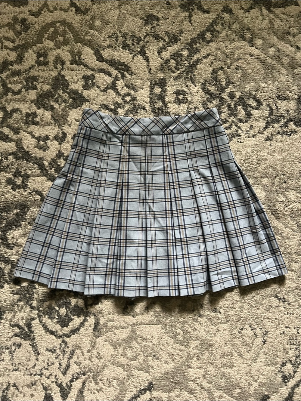 SUNDAY BEST Light Blue Plaid Skirt
